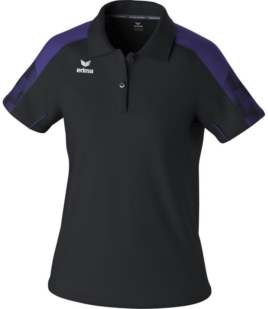 Erima Evo Star Polo Dames - Zwart / Violet | Maat: 34