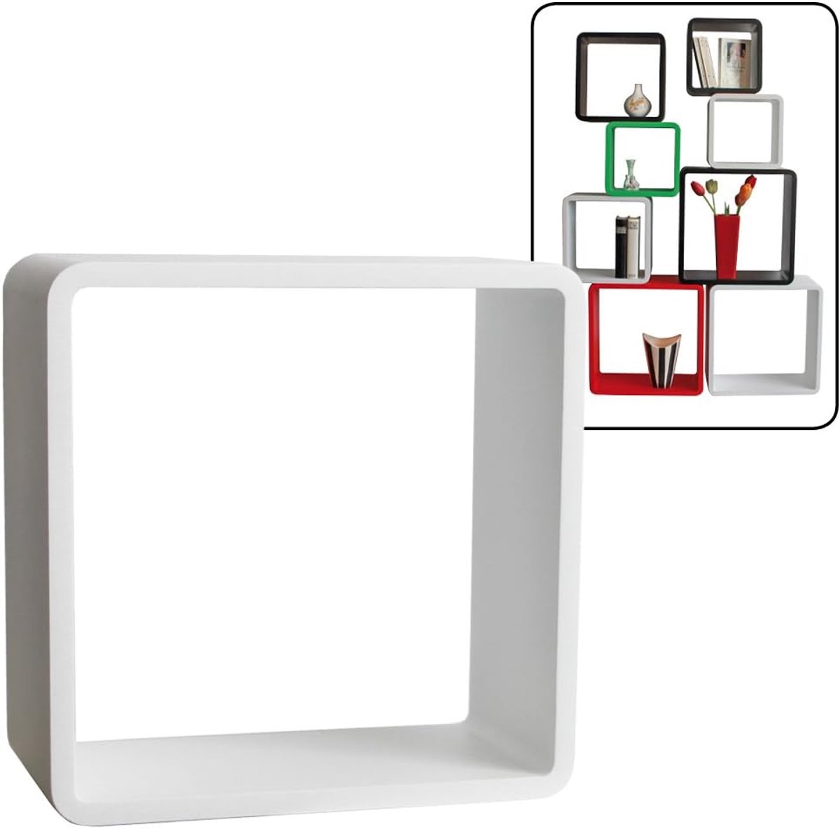 Opbergkubus - Modulaire Box - Verzamelingen Tonen - Combineerbaar Ontwerp - 26x26x20 cm - Wit
