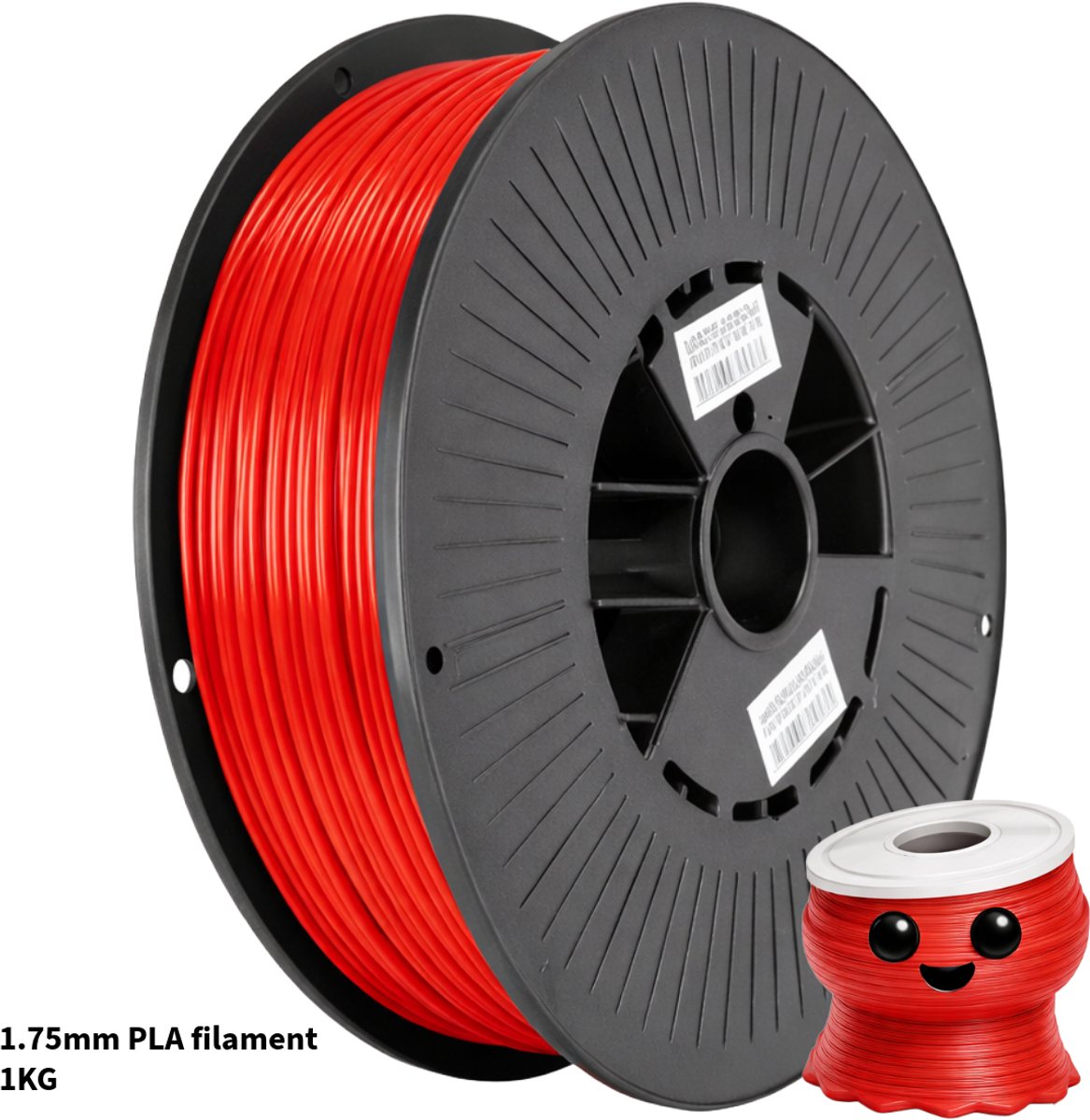 Rood PLA+ 3D Printer Filament 1.75 mm - Hoge Kwaliteit en Duurzaam - Compatibel met Creality, Bambu Lab, Esun en Andere 3D Printers - Perfect voor 3D Printen van Prototypes, Modellen en Accessoires - voor Professioneel en Thuisgebruik