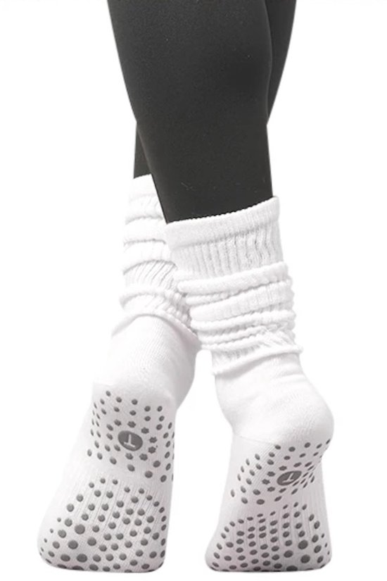 Without Lemon - Yoga/Pilates Sokken - Antislip - Mid calf sokken - Sporten - One size - (Maat 36-40) - 1 paar - Wit van Merkloos — afbeelding 2