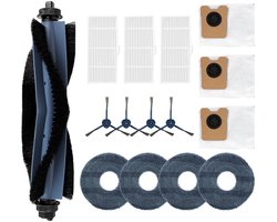 Stofzuiger - onderhoudsset- Geschikt voor Eufy Robotstofzuiger OMNI C20 - met 3 stofzuigerzakken - 1Roterende borstel - 4zijborstels - 4dweildoeken - 3Filter - 15 stuks