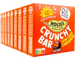 Holie's Crunchy Bar Low Carb Cinnamon 3x2 repen - reep - suikervrij - gezond - vegan - 9 pack