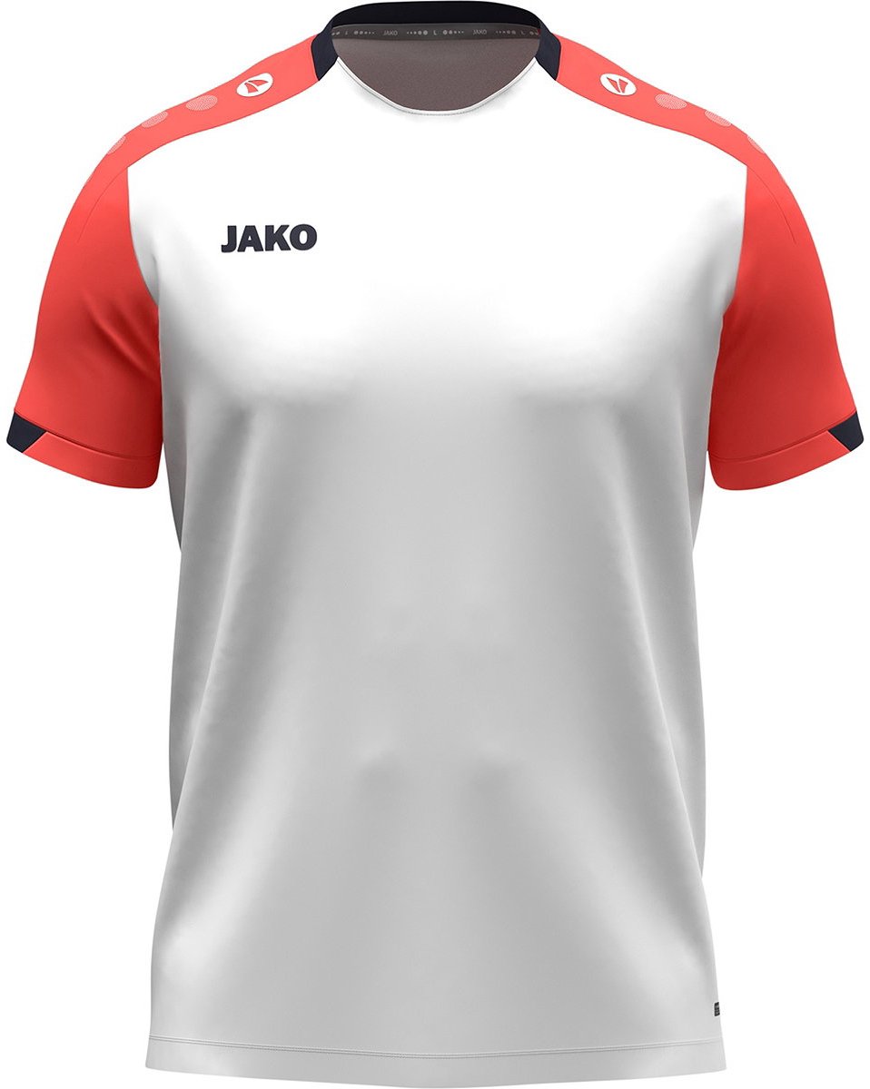 Jako Dynamic T-Shirt Heren - Wit / Koraal / Marine | Maat: S