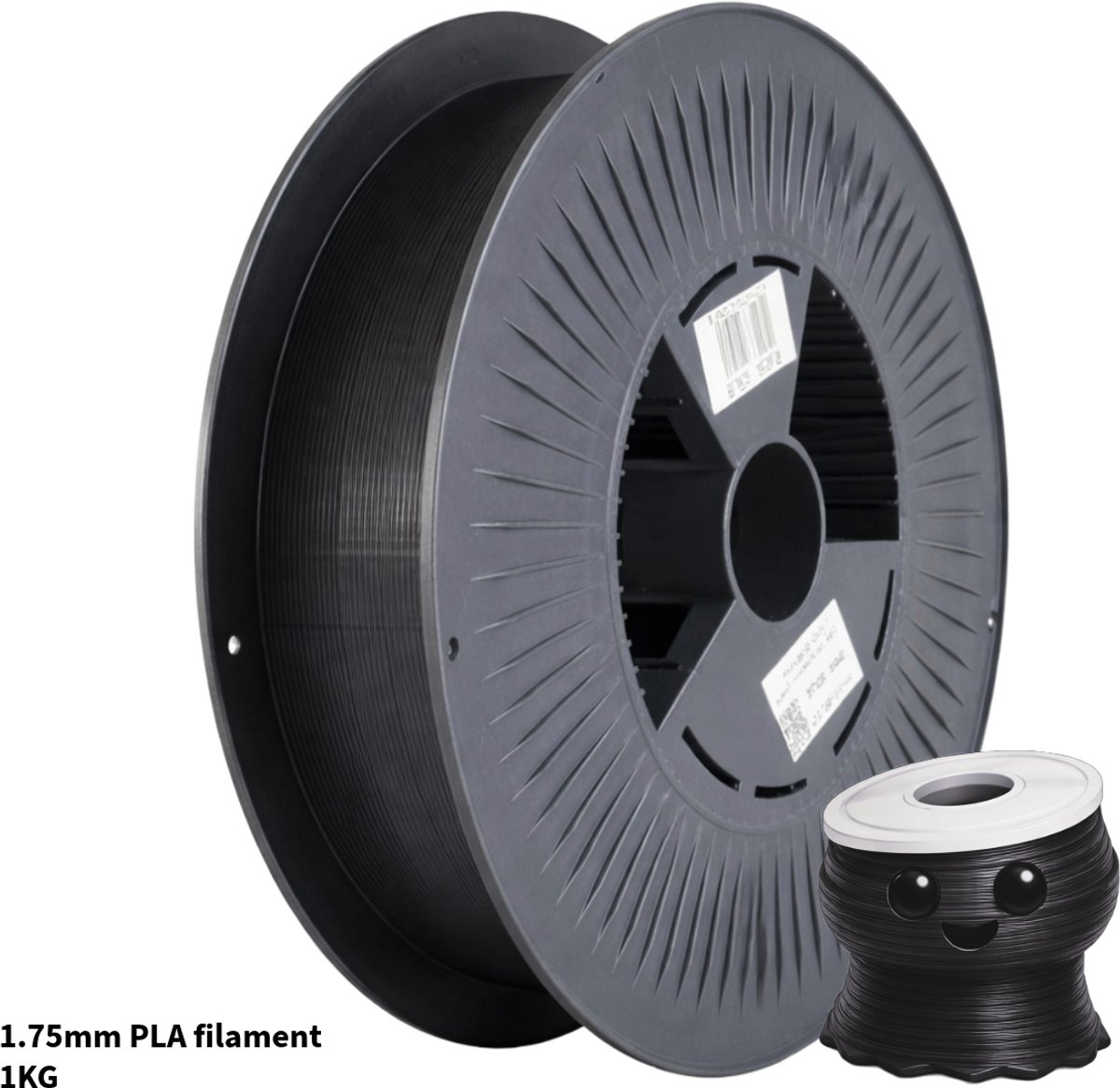 Zwart PLA+ 1kg 3D Printer Filament 1.75 mm - Hoge Kwaliteit en Duurzaam - Compatibel met Creality, Bambu Lab, Esun en Andere 3D Printers - Perfect voor 3D Printen van Prototypes, Modellen en Accessoires - voor Professioneel en Thuisgebruik