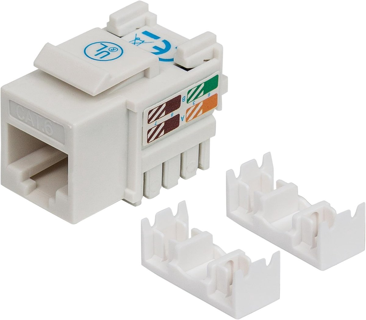 Keystone Jack - Netwerk Connector - Netwerk Installatie - Punch Down Type - 10 x 7 x 2 cm - Wit