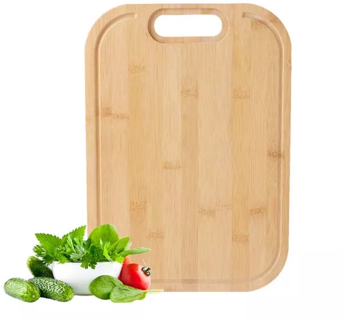 Janse® Snijplank met sapgeul 22x33cm - Bamboe - Houten snijplank - Broodplank - Serveerplank - Eten - Kaasplank - Cutting board