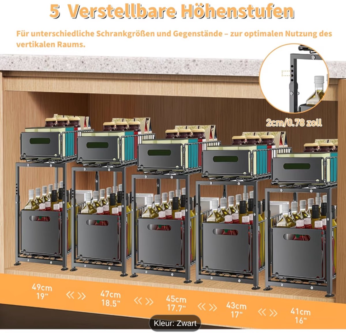 2-Laags Onder-Wasbak Organizer en Opbergoplossin