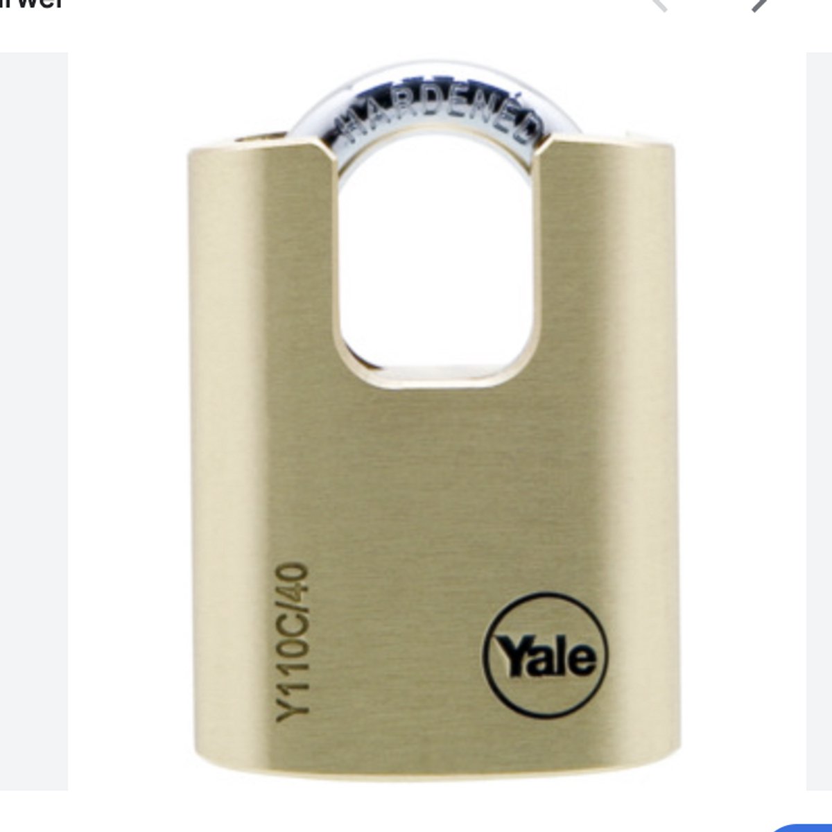 Yale Hangslot messing 40 mm met beschermde beugel