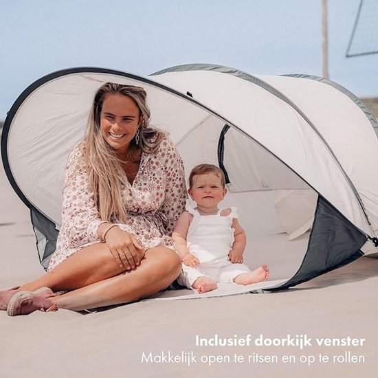 Pop-up strandtent XXL voor gezinnen, snelle opbouw met UV-bescherming en windstabiliteit van POP — afbeelding 3