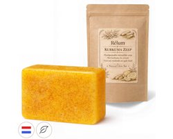 Rélum® Turmeric & Kojic Acid Soap – Kurkuma Zeep 100% – Pigmentvlekken Verwijderen – Darkspot Remover – Anti Acne – 100g