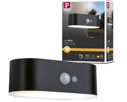Paulmann Solar LED-wandarmatuur voor buiten Adya Bewegingsmelder IP44 3000K 200lm Zwart