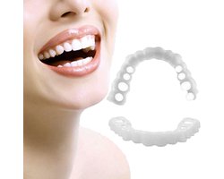 carmdering - Cosmetische Tanden - Tanden Veneers - Kunstgebitten - Set van 2, direct bruikbaar zonder tandartsbezoek - Huidvriendelijk en comfortabel voor langdurig dragen - Natuurlijke uitstraling, transparant met zachte tinten