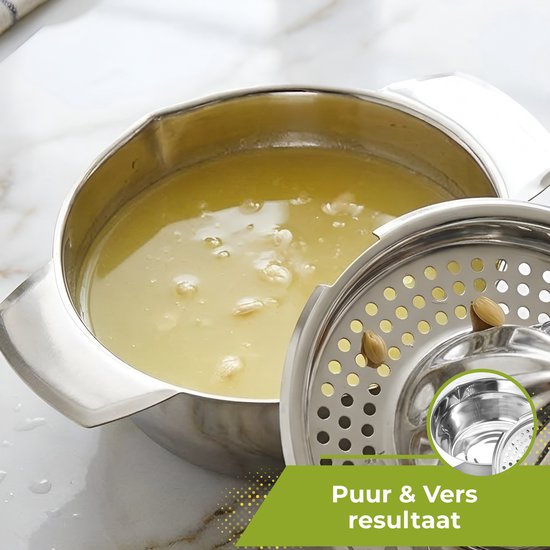 HI NATURE™ Robuuste Kwaliteit Citroenpers - Limoenpers met Bakje 400ml - Handmatige Citruspers - Lemon squeezer - Citrusknijper - Fruitpers - Sinaasappelpers - Zilver van Merkloos — afbeelding 3