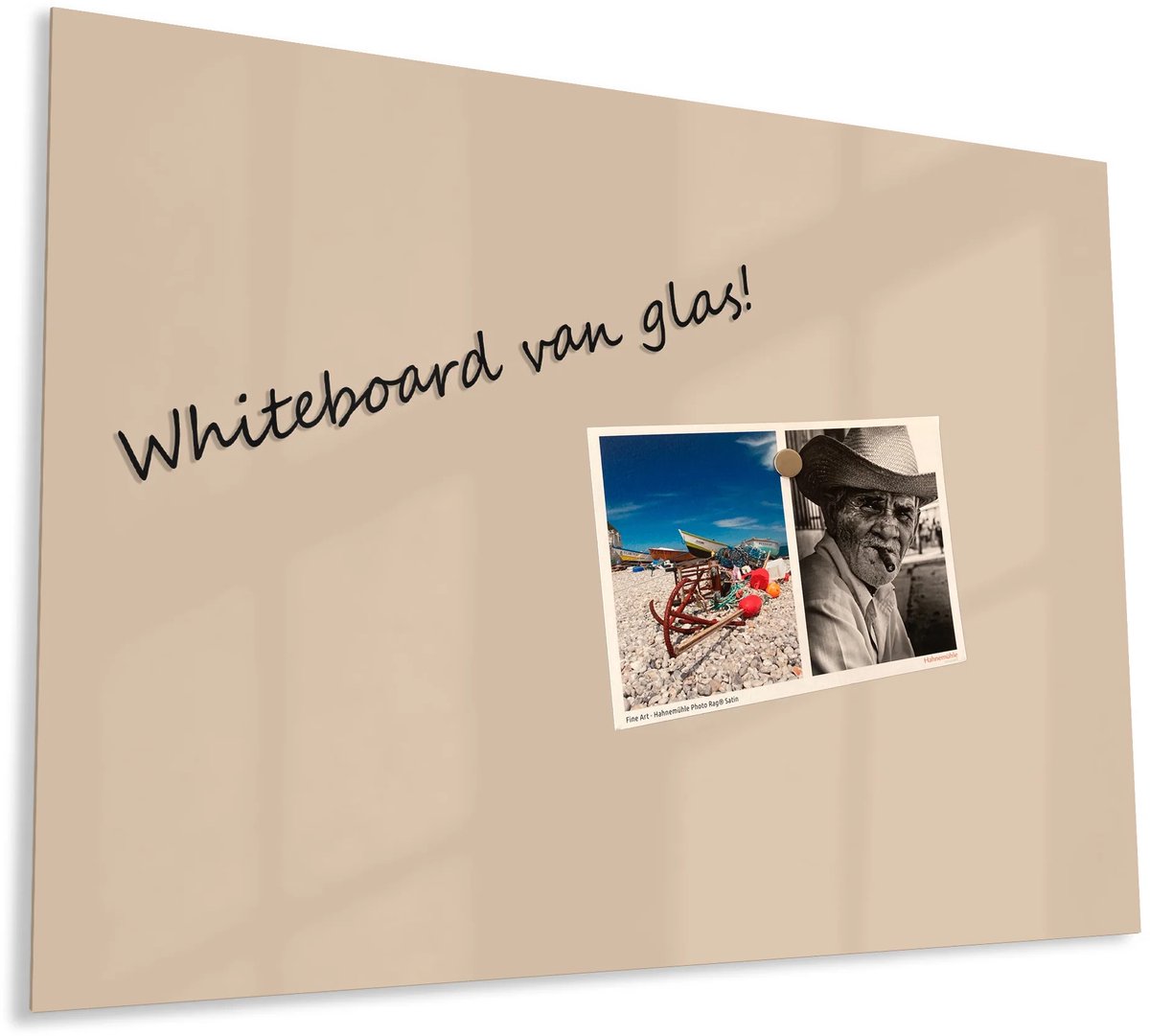 Mydesignglas Glazen Whiteboard - Gehard Glas - Magneetbord - Memobord - Magnetisch - Krasbestendig - Frameless -120x90cm - Karamel Fudge