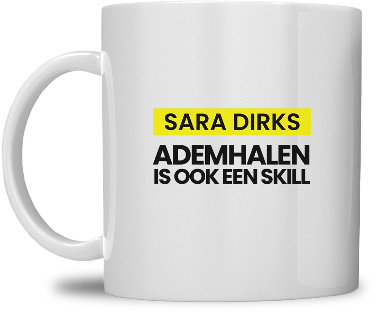 fitgirl mok | gepersonaliseerd met naam | ademhalen is ook een skill | wit | speciaal voor de hyrox liefhebbers | fit girl gym