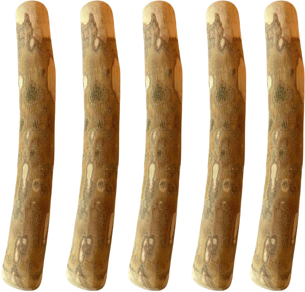 Boris & Lotje - Olijfhout kauwstaaf hond 100% natuurlijk maat XL, 25-32 cm - vijf stuks - Olijfboom kauwstok