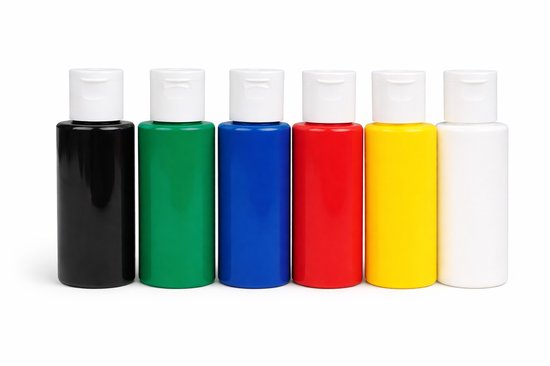 Südor Textielverf Set - 6 levendige kleuren, 60 ml per flesje - Machinewasbaar