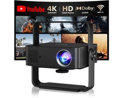 Projector 1080P HDR - XNAN Beamer met Android 13, 300 ANSI Lumen, 120Hz, 4K Ondersteuning - USB, HDMI, 2GB RAM, 16GB Opslag - 2x10W Dolby Geluid - Compact en Draagbaar - 262x106x246mm