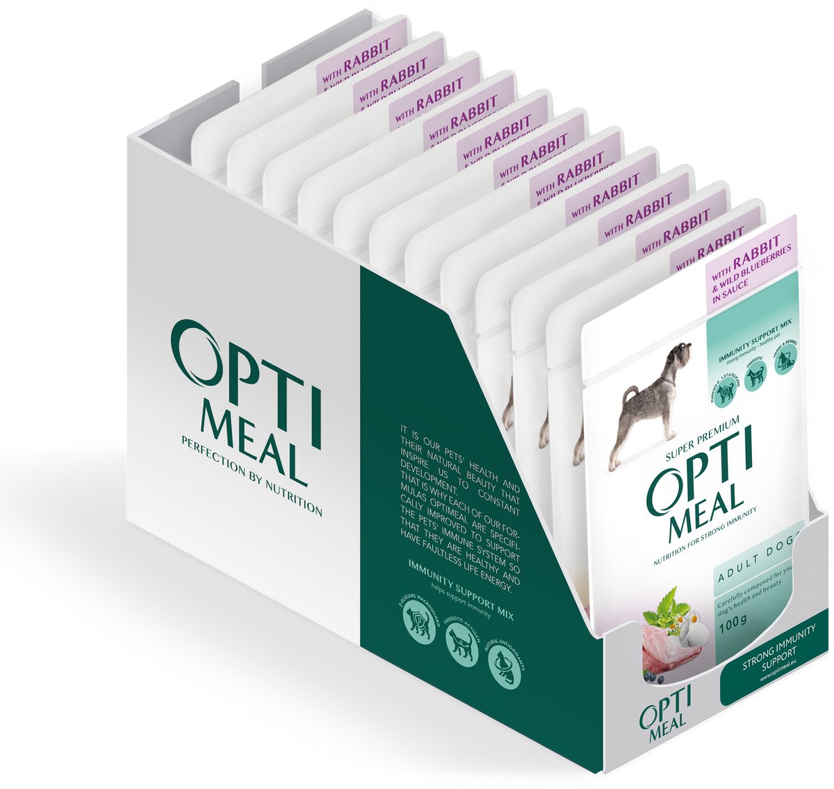 Optimeal Optimeal volwassen honden natvoer met konijn en wilde bosbessen in saus - 12x 100g