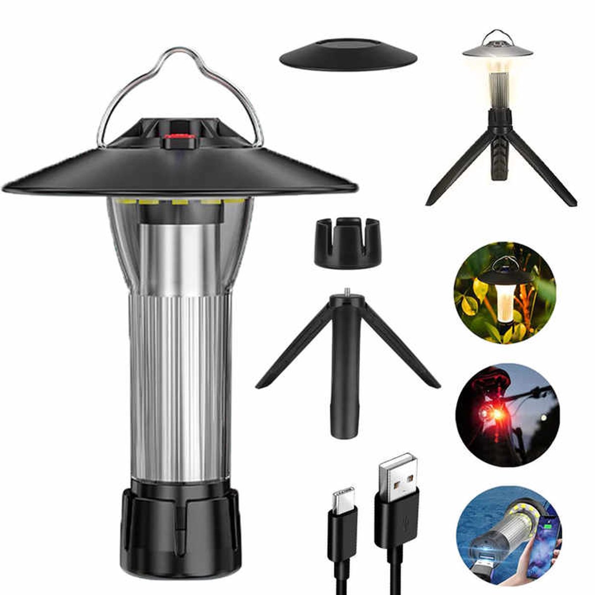 Magnetische oplaadbare kampeerlamp – Hangend & draagbaar – Noodverlichting-Belle's product