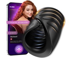 Daity Masturbator Mannen Vibrator – APP Gestuurde Penistrainer – Eikel Stimulator – Vibrerende Stroker – Oplaadbaar Seksspeeltje voor Mannen - Zwart