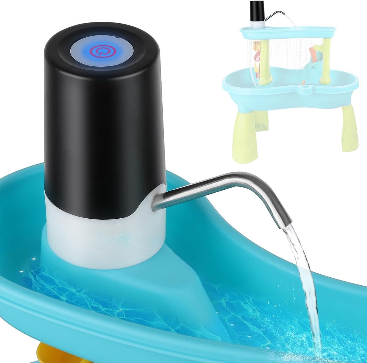 Waterpomp Speelgoed - Draadloze Pomp - Buiten Spelen - Oplaadbaar Batterij - 6 x 6 x 12 cm - Zwart