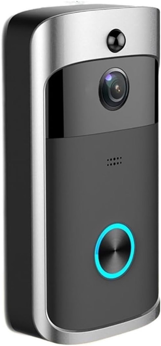 Slimme Deurbel - Video Intercom - Woonbeveiliging - Nachtzicht PIR - 144x74x32mm - Zilver Zwart