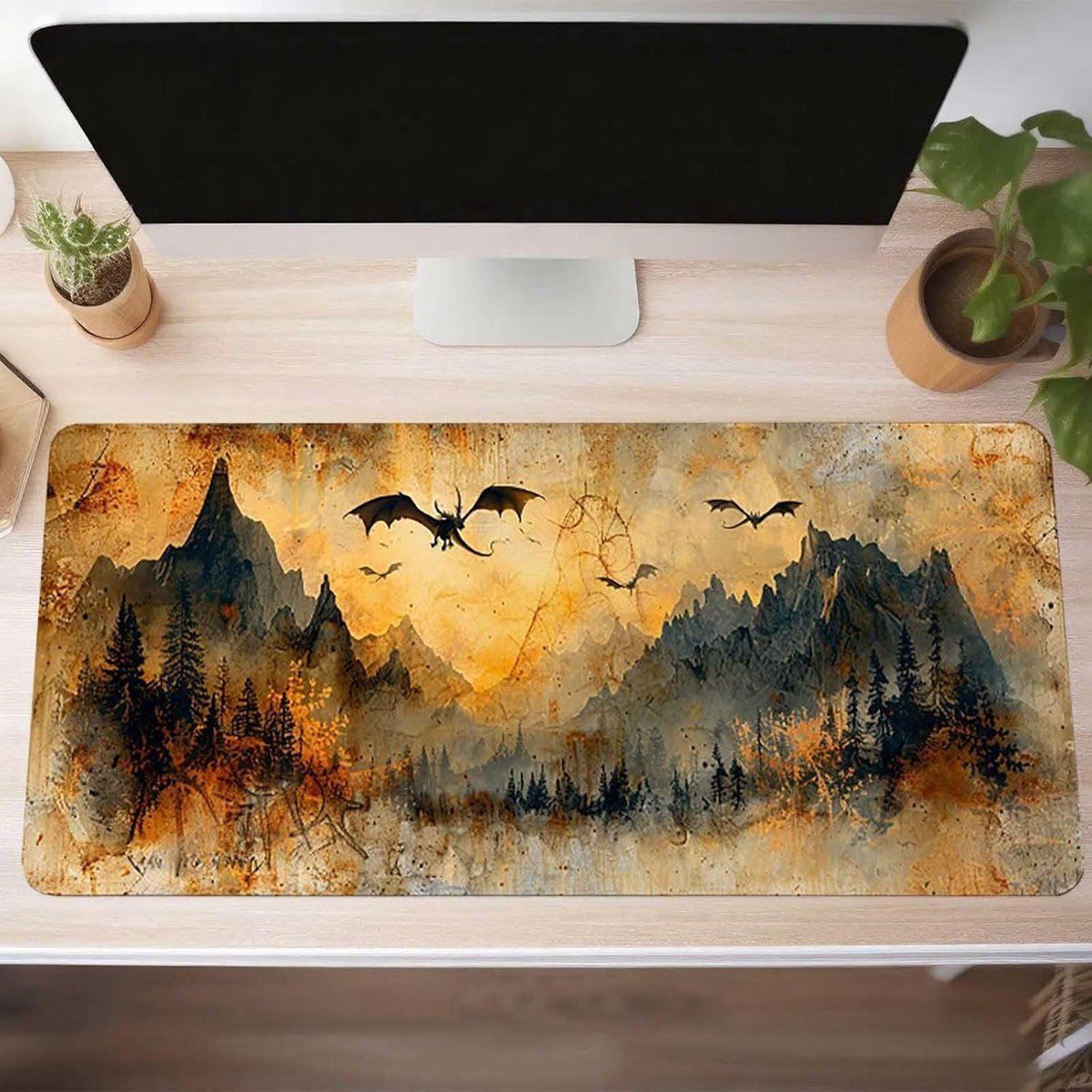 XXL Muismat - Bureauonderlegger - Gaming Kantoor - Waterdicht Antislip - 120x60cm - Zwart