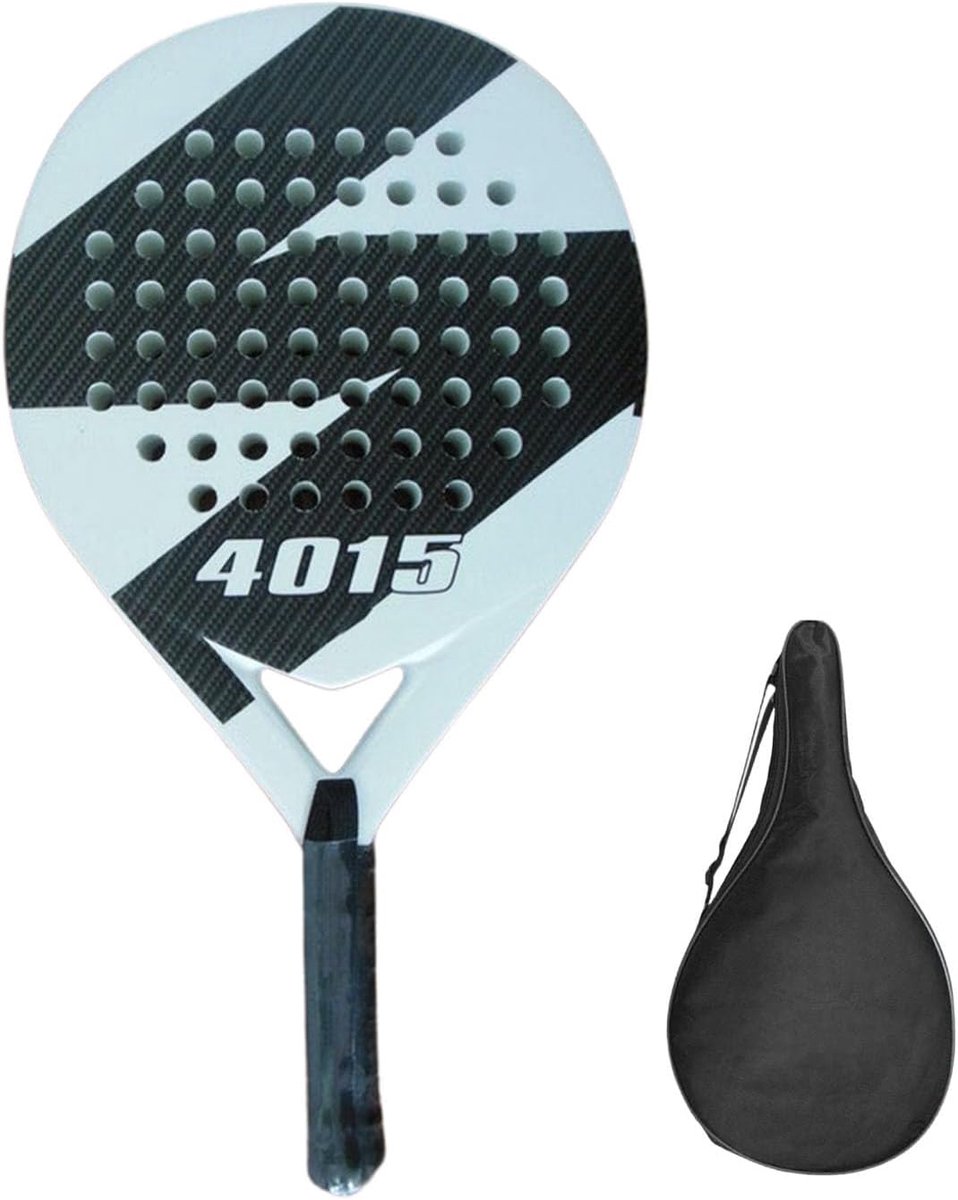Strandtennisracket - Padel racket - Beginners tennis - Comfortabele grip - 3.8 cm dikte - Wit