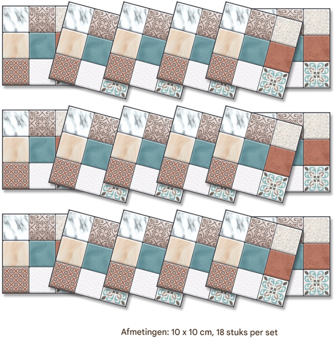Tegelstickers - Pak Van 36 - Zelfklevend - Waterdicht - Keuken Badkamer Tegelstickers - Decoratieve Stickers - 10 X 10 Cm*QT-051-5