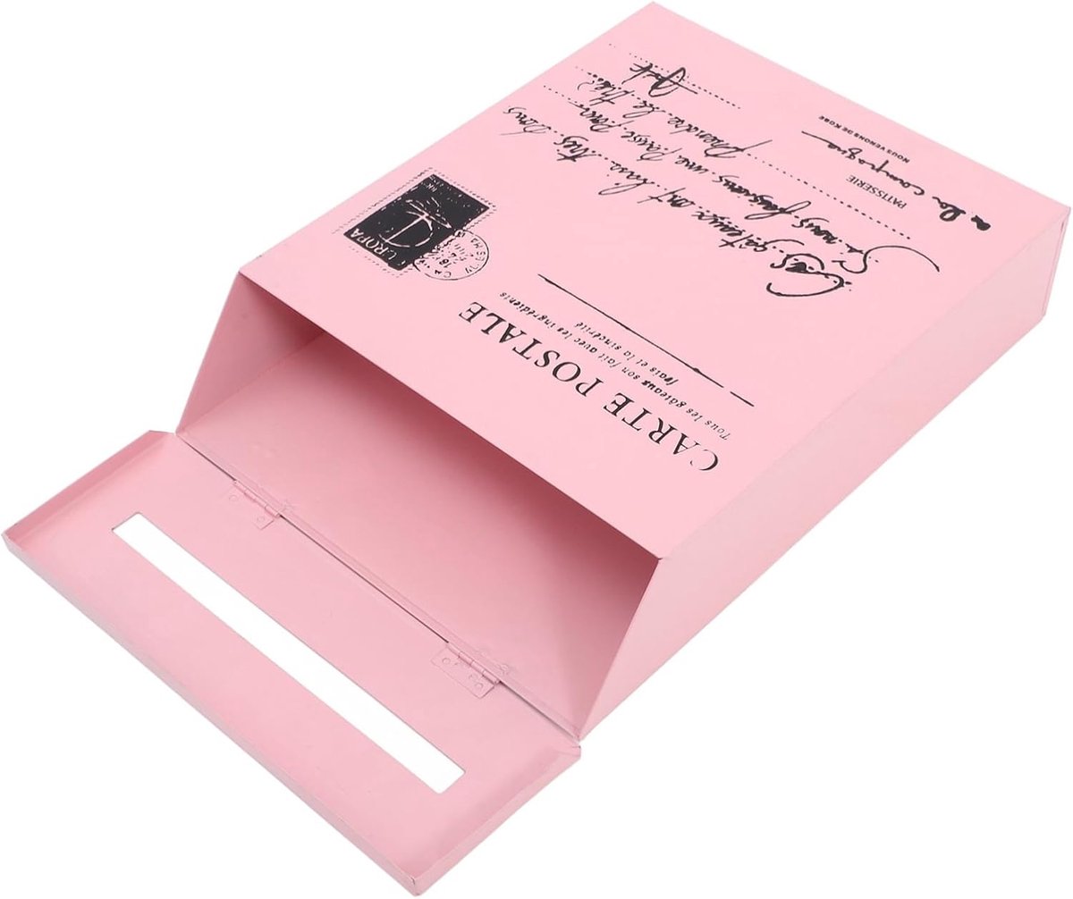 Brievenbus Decoratie - Posthouder Organizer - Muurbevestiging Post - Stijlvol IJzer Ontwerp - 63 x 217 cm - Roze