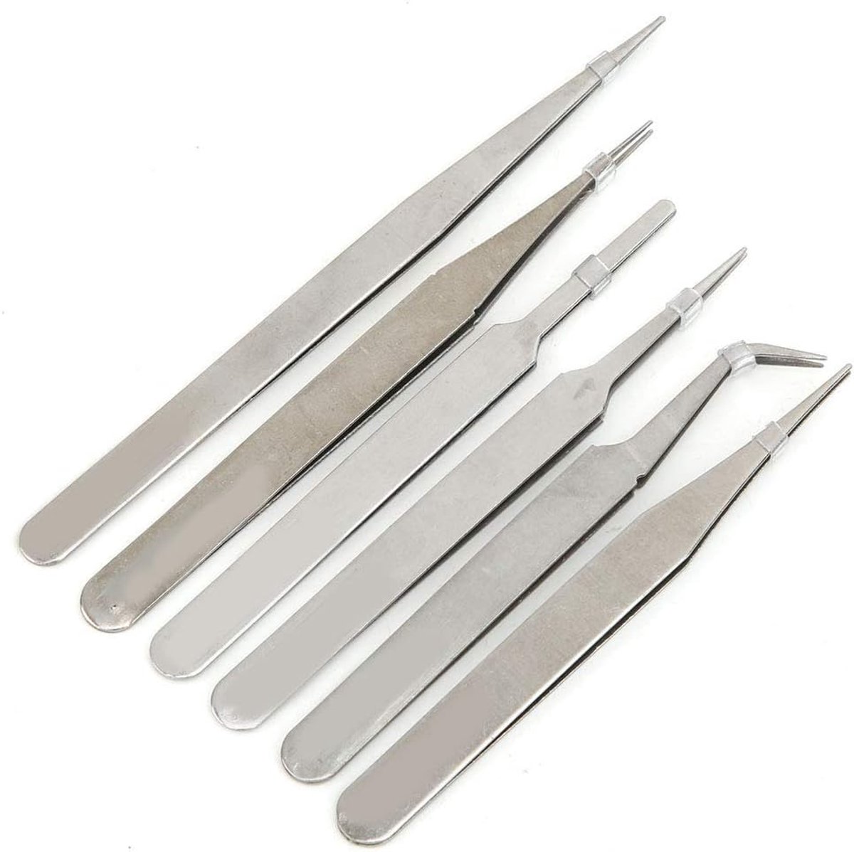 Pincet Set - Precisie Tools - Elektronica Reparatie - Antistatisch Roestvrij Staal - 6 Delig