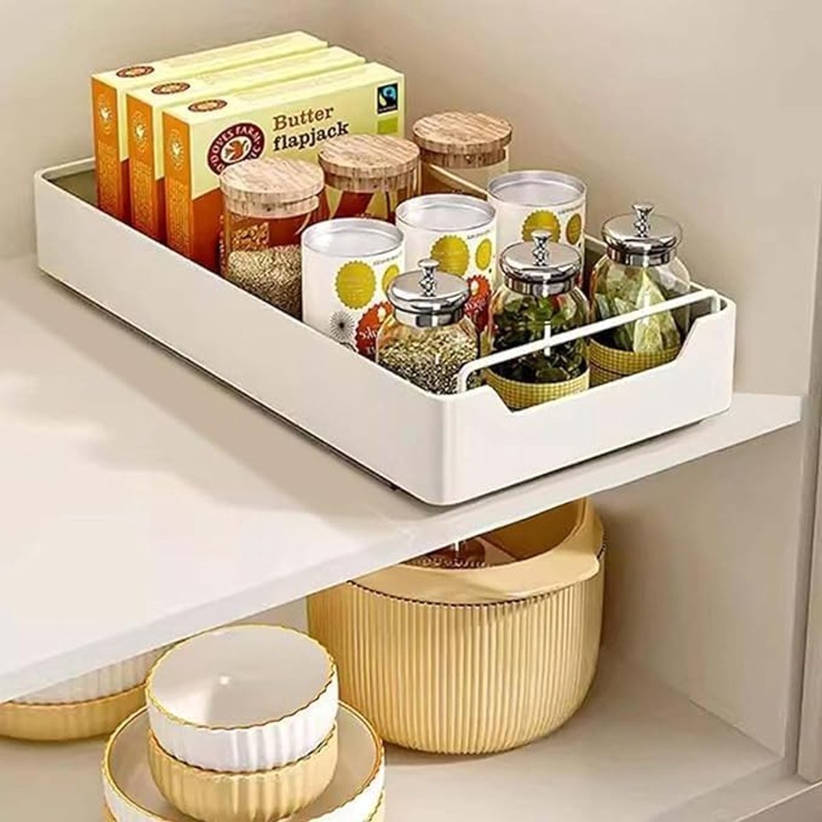 Uitschuifbare Lade - Kast Organizer - Keuken Opbergen - Zonder Boren Monteren - 43x40x7cm