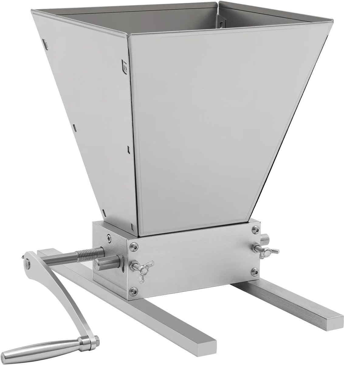 Graanmolen Handmatig - Maïs Molen - Zelf Meel Maken - 4 Liter Capaciteit - 26.6 cm Hoog - Zilver