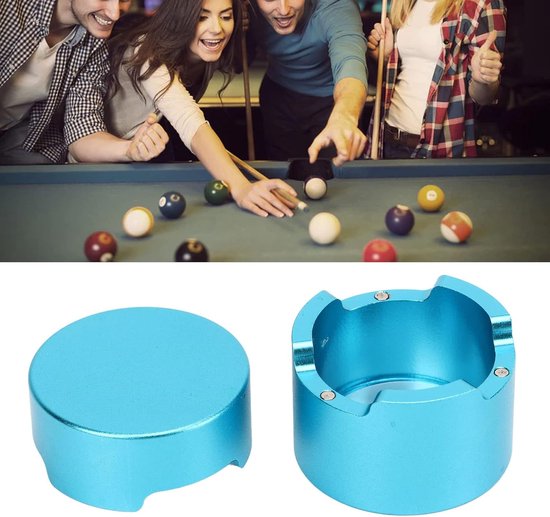 Poolkrijtdoos - Krijthouder - Biljartaccessoire - Ronde aluminium constructie - 91 x 49 x 33 cm - Blauw — afbeelding 2