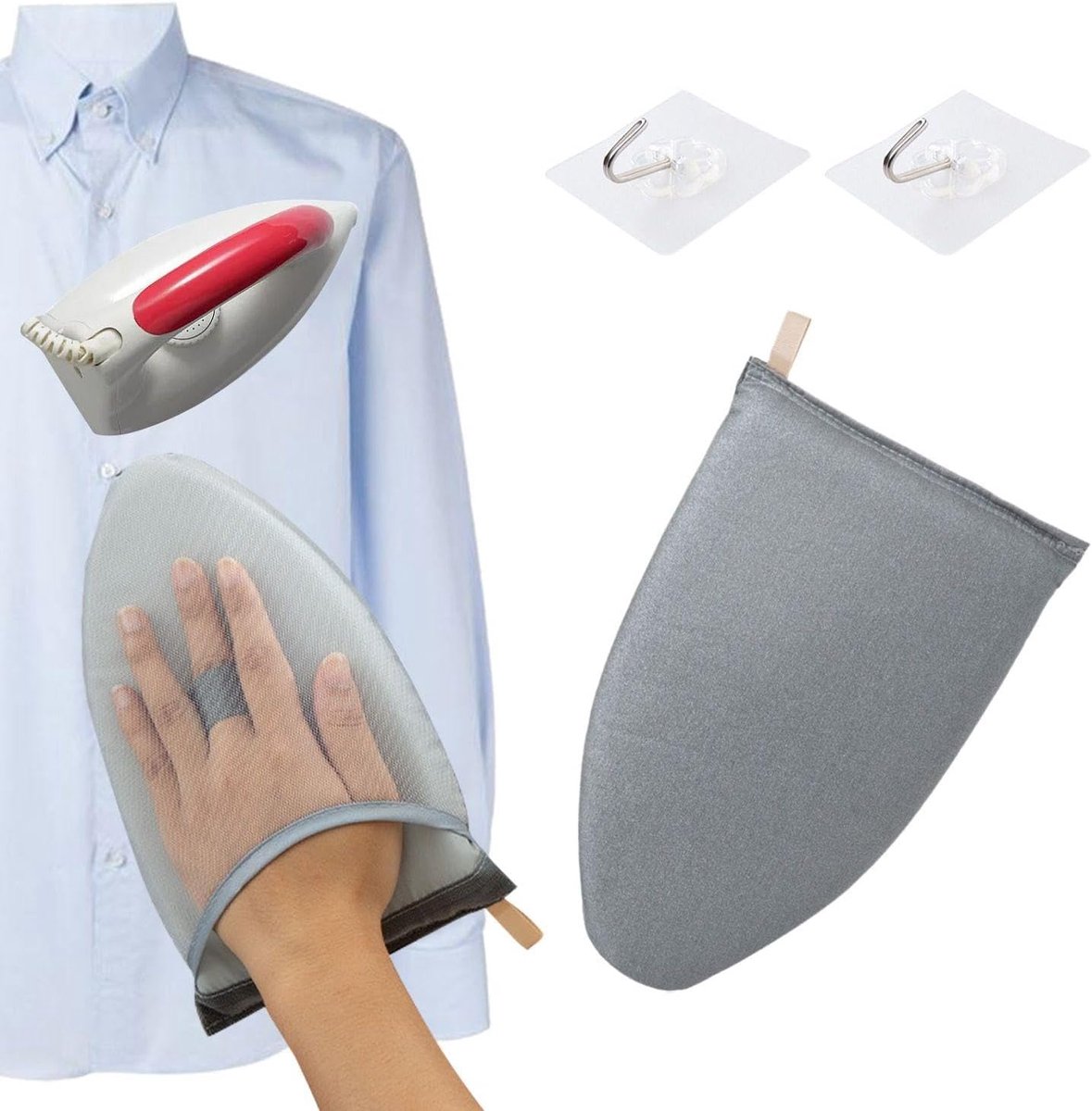 Strijk Handschoen - Stoom Handschoen - Veilig Strijken - Hittebestendig Mesh - 15x24cm - Wit