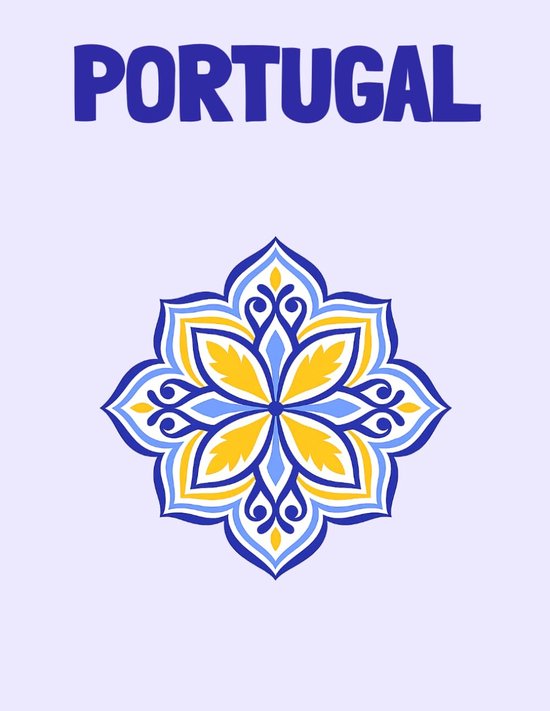 Portugal avec un motif décoratif bleu et jaune.