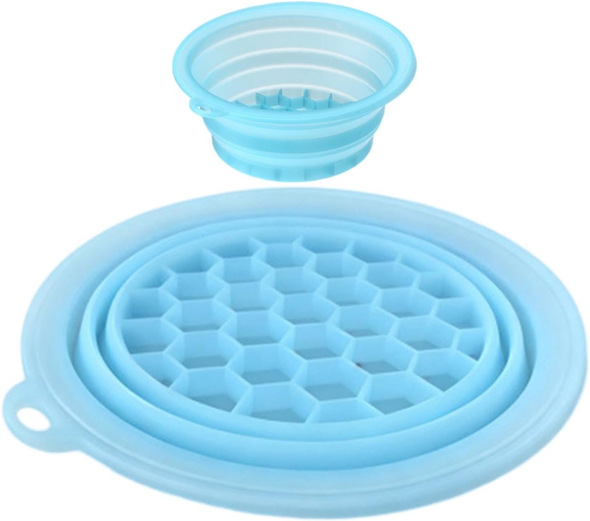 Gezichtsschaal - Koud waterbekken - Gezichtsverzorging - Opvouwbaar siliconen ontwerp - 25cm breed - Blauw