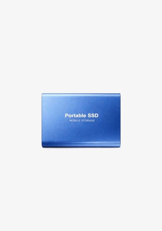 Framehack - Portable SSD – Externe SSD – 1TB opslag – blauwe SSD – inclusief USB C kabel – USB 3.1 – draagbare SSD – SSD harde schijf – externe harde schijf 1TB – SSD voor laptop – blauw – geschikt voor Windows, Mac en Android