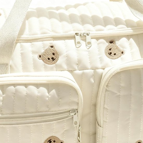 Luiertas - Baby tas - Organiseren van spullen - Charmant berenpatroon - 48 x 22 x 26 cm — afbeelding 4