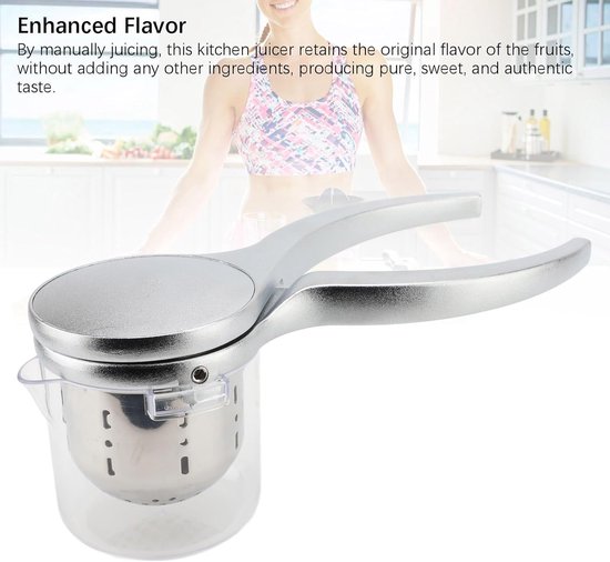 Handmatige Sapcentrifuge - Fruitpers Keuken - Vers Sap Maken - Voedselveilig Staal - 3288 Oz Capaciteit - Metaal — afbeelding 4