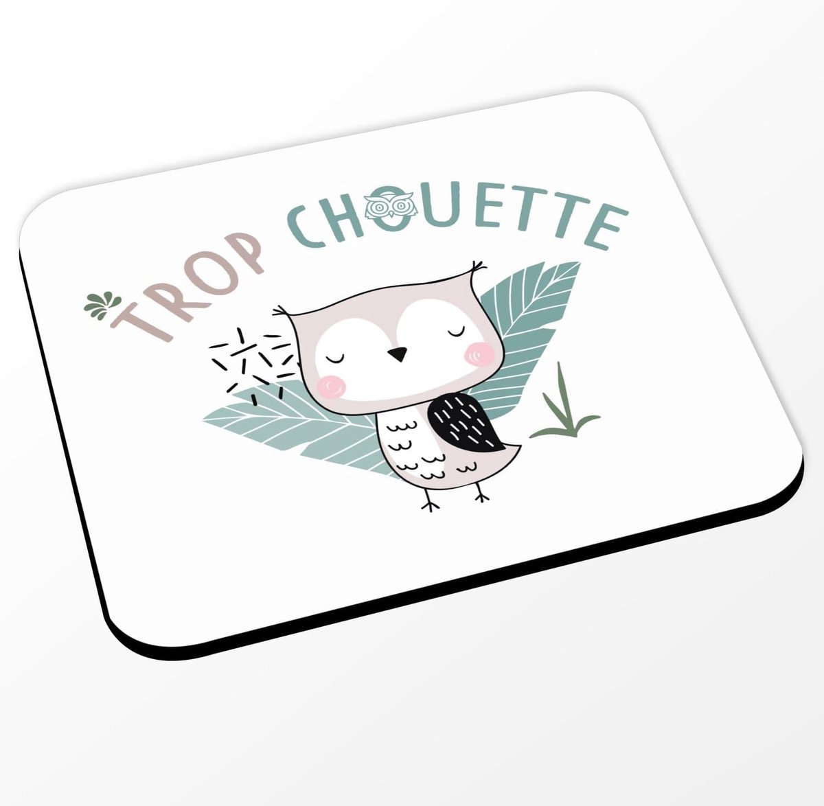 Muismat Uil - Decoratieve Mat - Precisie Gebruik - Wasbaar Ontwerp - 24 x 20 cm - Wit