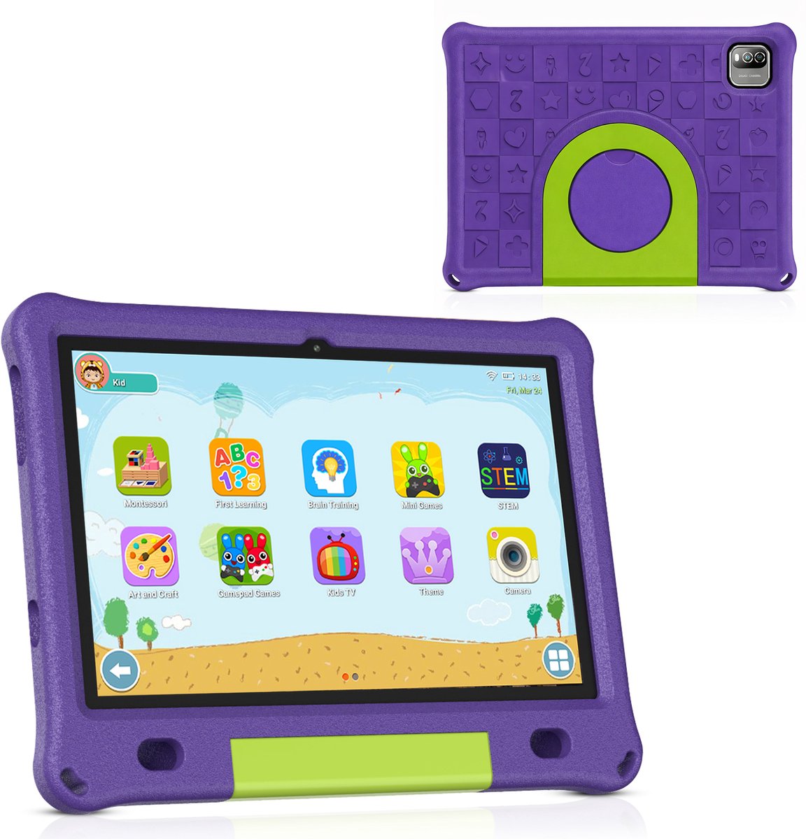 VarietyPlay Kindertablet 10 inch – Android 15 – 64GB – Inclusief Hoes – Ouderlijk Toezicht – Kids Tablet – Tablet Kinderen – WiFi