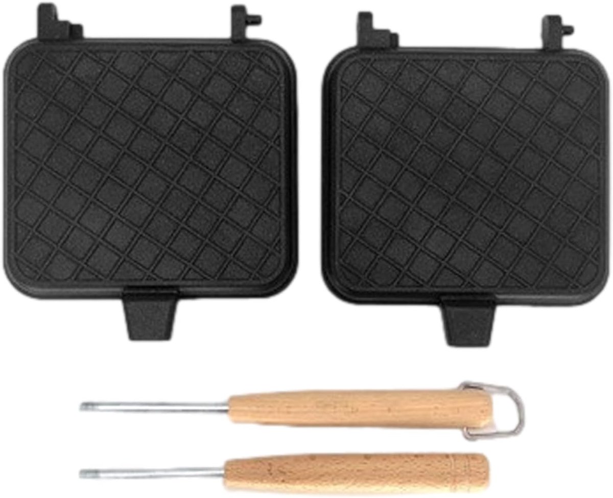 Croque Grillpers - Sandwichmaker - Buiten Koken - Afneembare Handgreep - 37x15cm