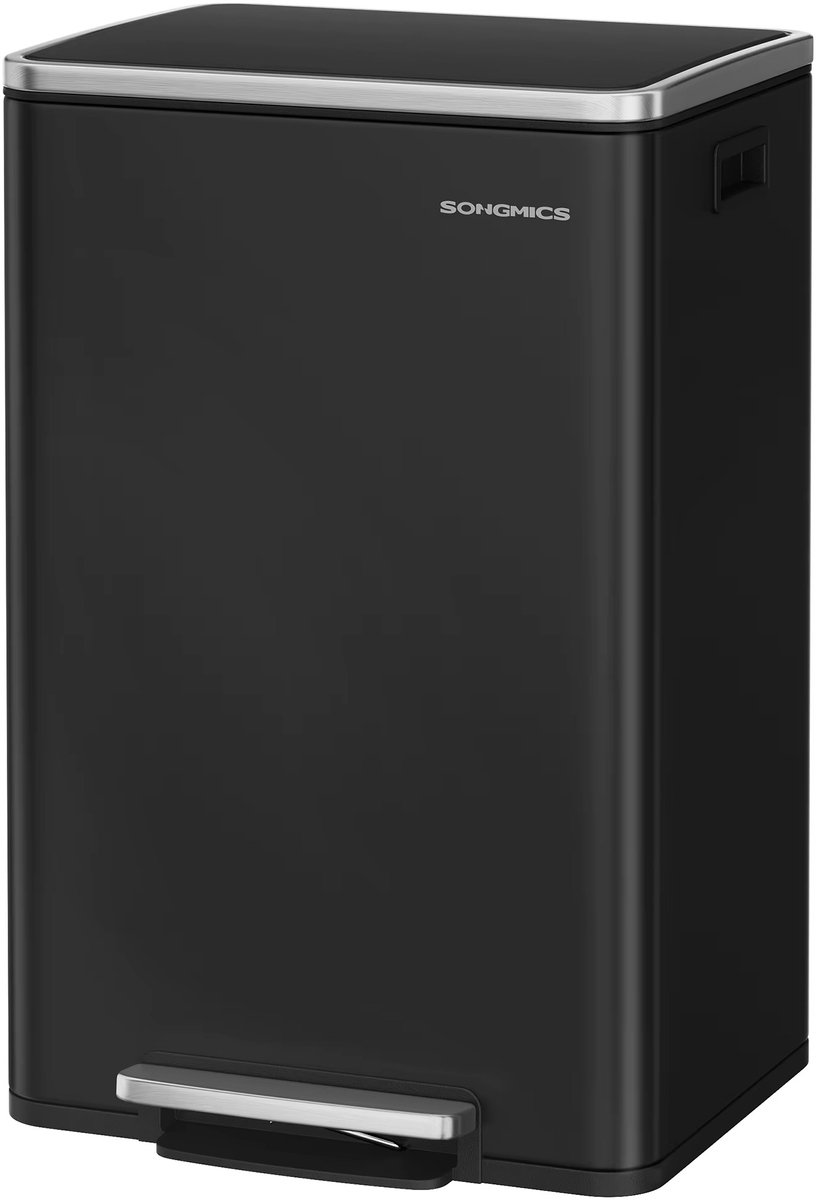 HHHK - Prullenbak 50 Liter - Vuilnisbak - Prullenbak Afvalscheiding - Voetpedaal - Keuken Afvalbak - Prullenbak - Zwart - Keuken