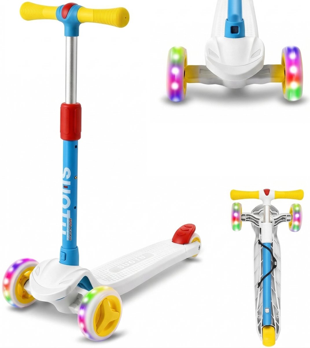 Suotu Kinderstep - Step - lichtgevende wielen - 3-12 Jaar - Jongens/Meisjes