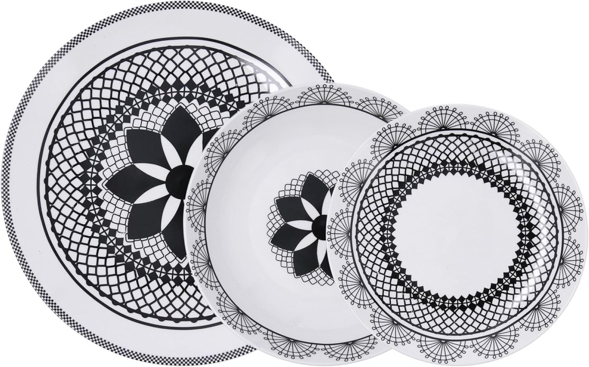 Servies Set - Porselein Diner - Eettafel Dekken - 18 Delig Set - Wit