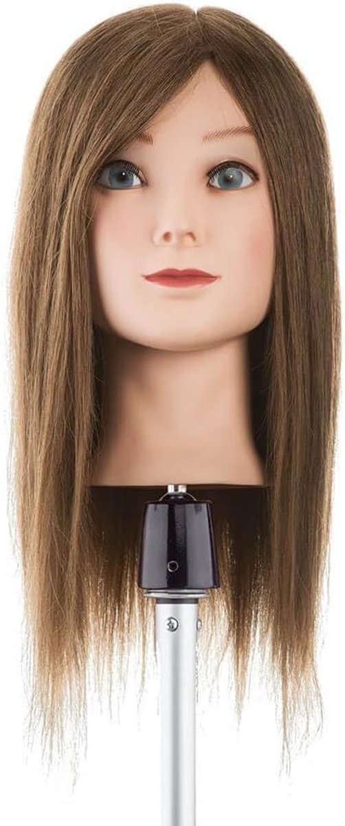 Oefenhoofd Haar - Kappershoofd Training - Haarstyling Oefenen - 100% Natuurlijk Haar - 35-40 cm - Donkerblond