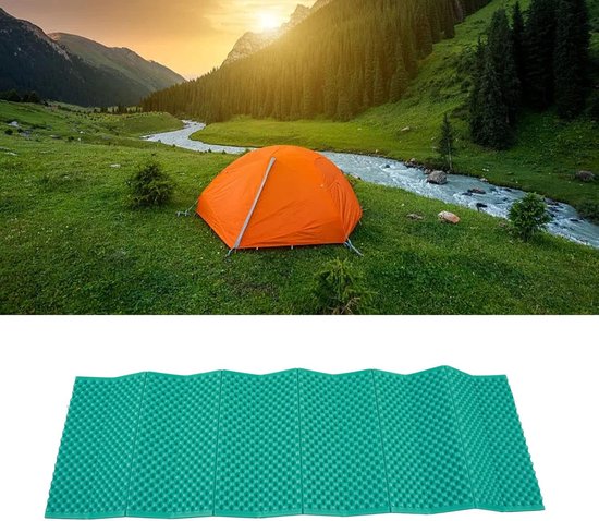 Opvouwbaar Slaapmatje - Kampeer Matras - Buiten Slapen - Eierkrat Ontwerp - 190x61cm - Turkoois — afbeelding 5