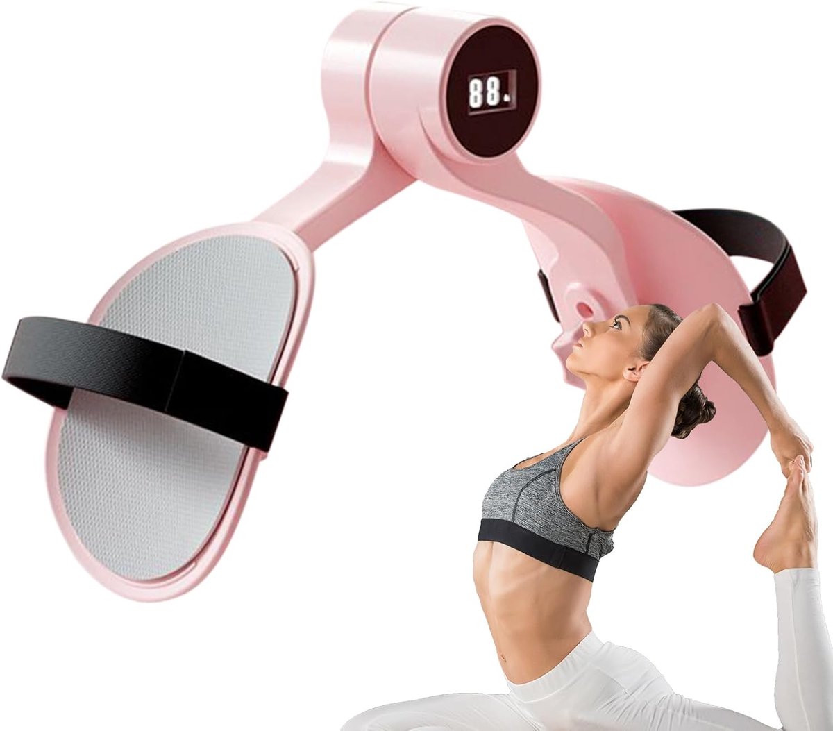 Dijtrainer Fitness Apparaat - Bekkenbodem Trainer - Thuis Krachttraining - Slimme Draadloze Activatie - Max Breedte 29cm - Roze